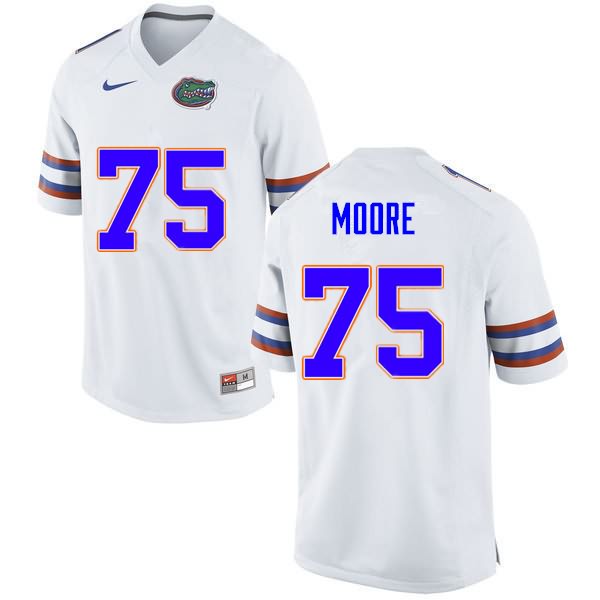 NCAA Florida Gators T.J. Moore Men's #75 Nike White Stitched Authentic College Football Jersey PQP3564JG